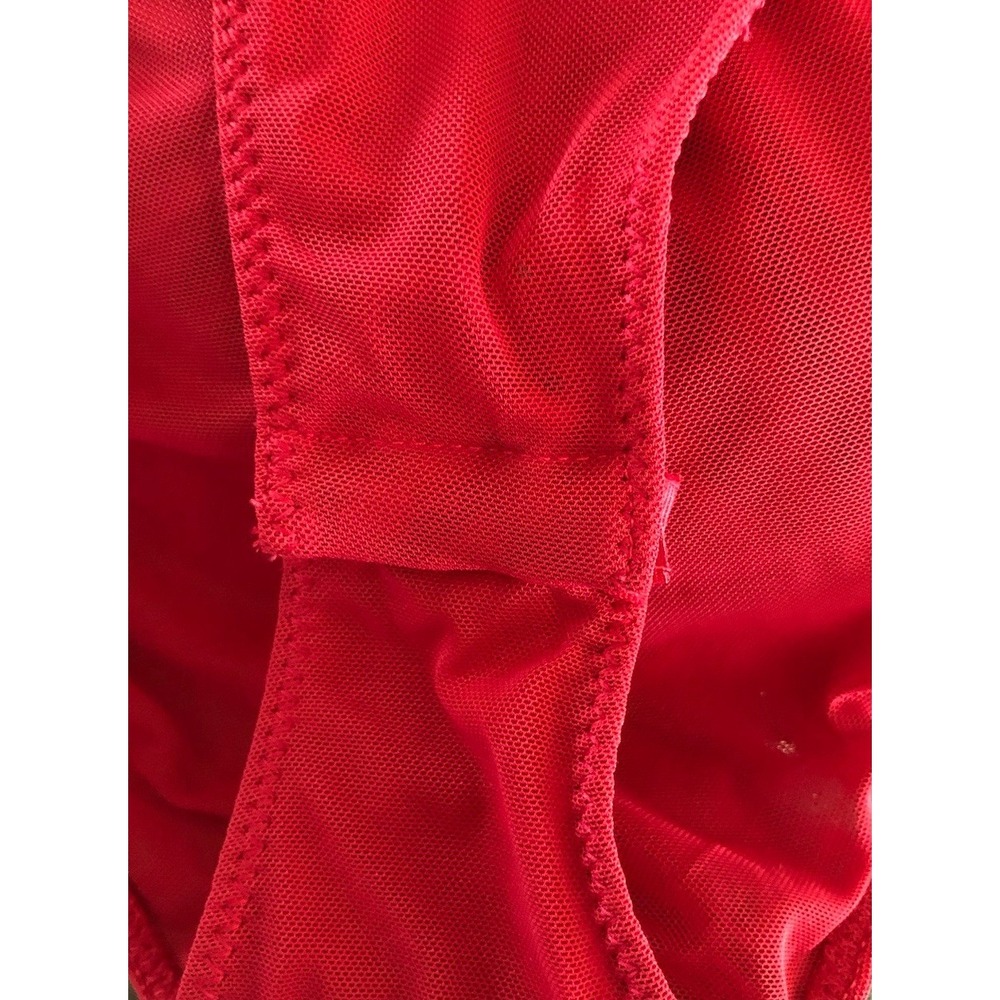 Lace Teddy Bodysuit Lingerie Babydoll Red Open Back Women's Large - Picture 8 of 10